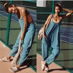 Free People FP Movement Hot Shot Onesie Teal Turquoise XS